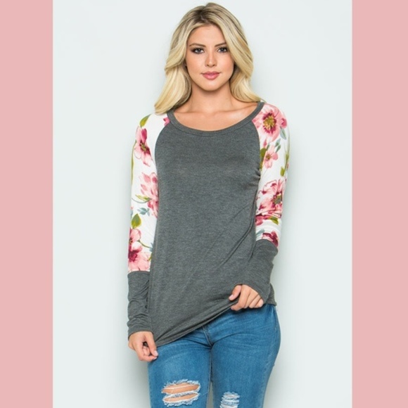 Tops - Floral Long Sleeve Top
